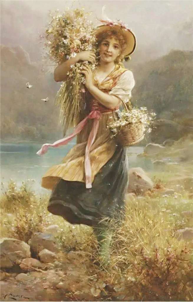 世界名画中的卖花女